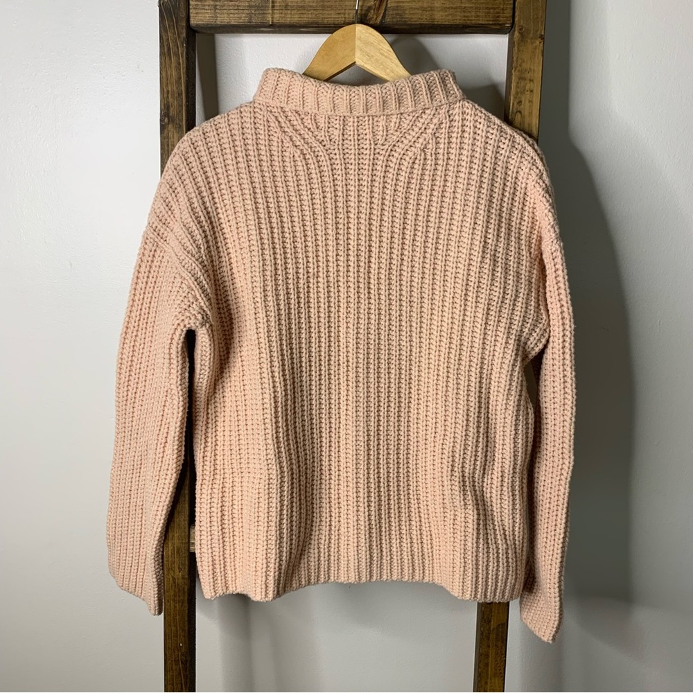 Vince. Pink Turtleneck Wool Blend Sweater